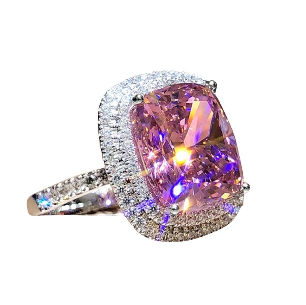 🆕️💖Beautiful 10k Gp Pink Sapphire Diamond Ring 💖
